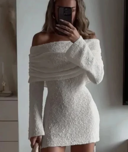 Elegant Long Sleeveless Women's Dress Fashionable See-Through with Solid Pattern