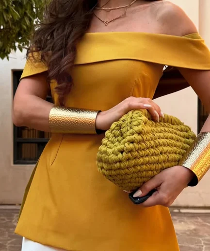 Women's OffShoulder Summer Top Elegant Bardot Blouse with Side Zipper French Chic Wedding Guest Vacation Outfit | Quiet Luxury