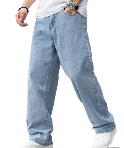 Baggy Jeans for Men Y2K Streetwear Vintage Wide Leg Loose Fit Denim Pants Hip Hop Skater Carpenter Jeans