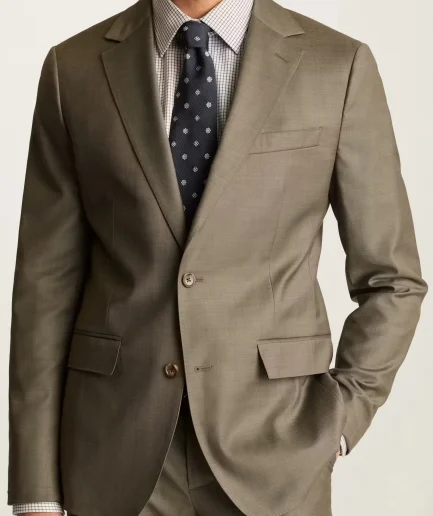 Elegant blazer Men Suit 97% Wool Khaki Stylish Crisp Fashion High Quality Single Button Suit for Men