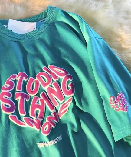 High Quality 100% Cotton Oversized Tshirt 3d Puff Print T Shirt