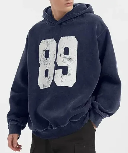 Men's Oversized Unisex Hooded Sweatshirt, Acid-washed, Heavyweight , Retro Cotton Sportswear, for Men, Streetwear, Fashion