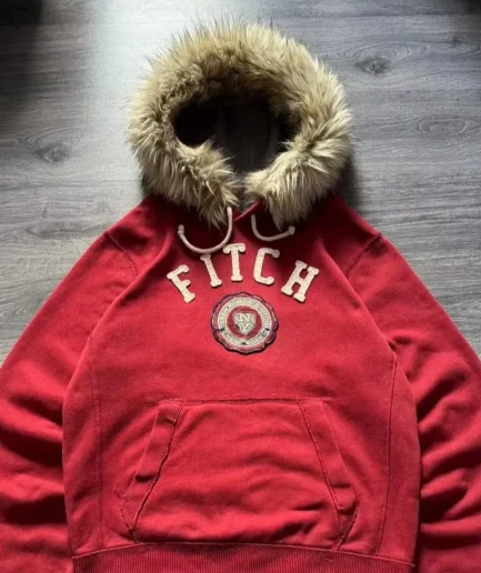 Classic Pullover Oversized Vintage Y2K Distressed Fur Hoodie