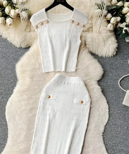 New Arrivals Bandage Knitted Women's Tank Top Summer Collection Sexy Round Nec Breathable Casual Short Length Solid Pattern