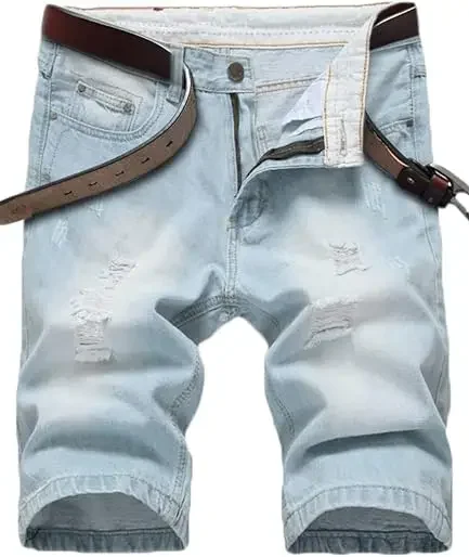 Apparel Men's Jeans 100% Cotton Fashion Casual Party Handsome Short Denim Ripped Shorts for Men Jeans