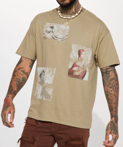 Hot Sales Fashion Design Cotton Fabric Man Tee Dtg Printed Shirt With Printed Pattern Tshirt for Men