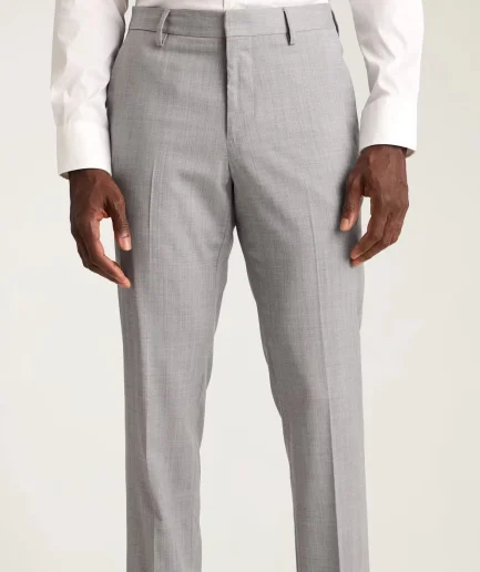 Elegant Men's Suit Pant Wool Gray Italian Style Slim and Comfortable High Quality Dress Pant for Men Suit