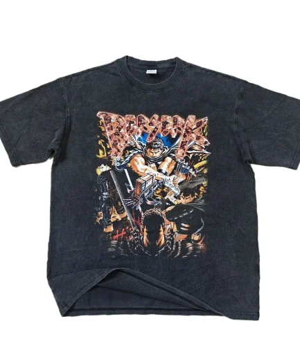 Trendy Men's Short Sleeved T-shirt Washed and Distressed Vintage Printed T-shirt for Man