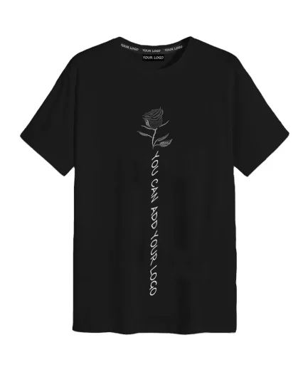 Hot Sales Fashion Design Cotton Fabric Man Tee Gym Wear Work Out Shirt With Rose Pattern Printing Tshirt for Men