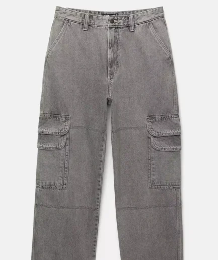 Men's Cargo Jeans 100% Cotton Fabric Zipper up Confort Fashion High Street High Quality Men's Jeans