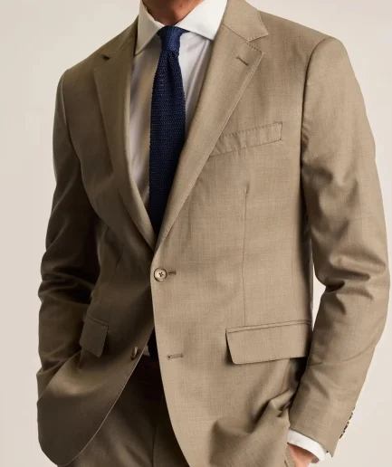 blazer Men Suit 97% Wool Khaki Elegant Stylish Crisp Fashion High Quality Single Button Suit for Men