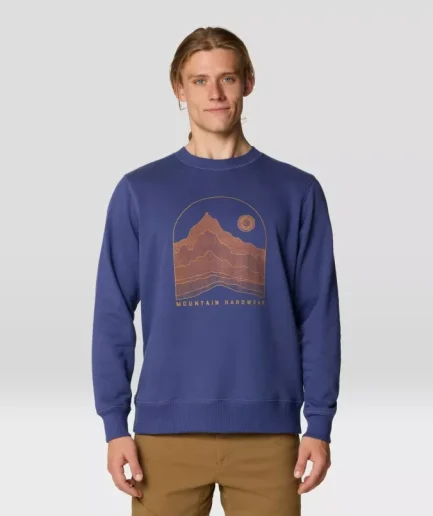 Apparel Men's Hoodies Navy Bule Cotton Graphic Mountain Sunset Pullover Sweatshirts Hoodies for Men